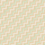 Detail of fabric in a playful zigzag stripe print in shades of pink, beige and green.