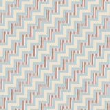 Detail of wallpaper in a playful zigzag stripe print in shades of beige, blue and brown.