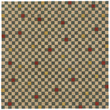 Full size Checkerboard Rug in bishop, a blue and white checkered pattern with random accents of red and yellow.