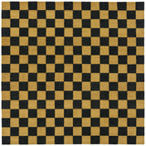 Checkerboard Rug in Queen, a black and ochre yellow checkered pattern. 