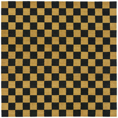 Checkerboard Rug in Queen, a black and ochre yellow checkered pattern. 