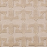 Detail of the Iseo Rug in Pearl, a textural monochromatic abstract geometric pattern in ivory. 