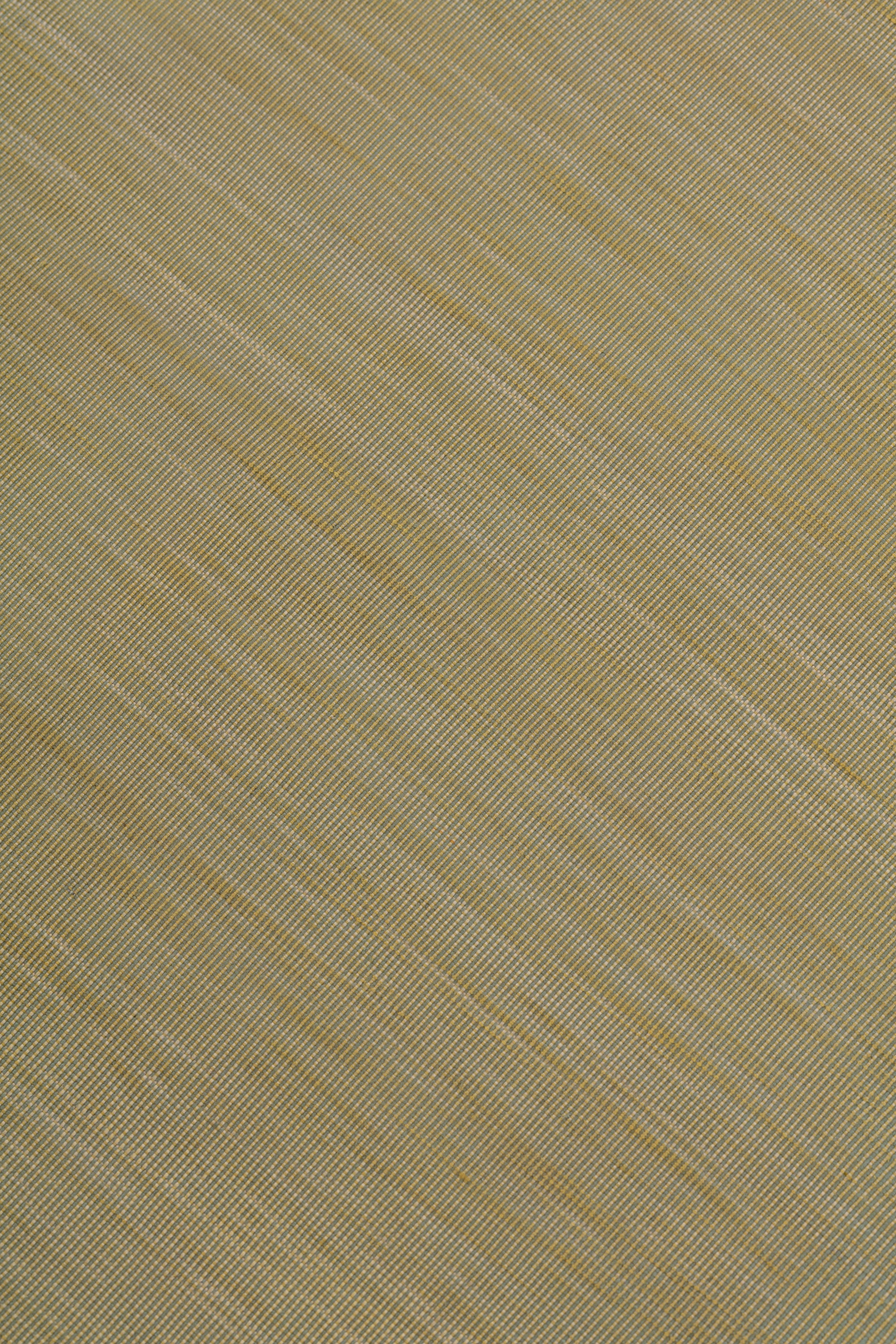Detail of of the Moire Rug in Artemesia, a subtle striated pattern in lime green. 