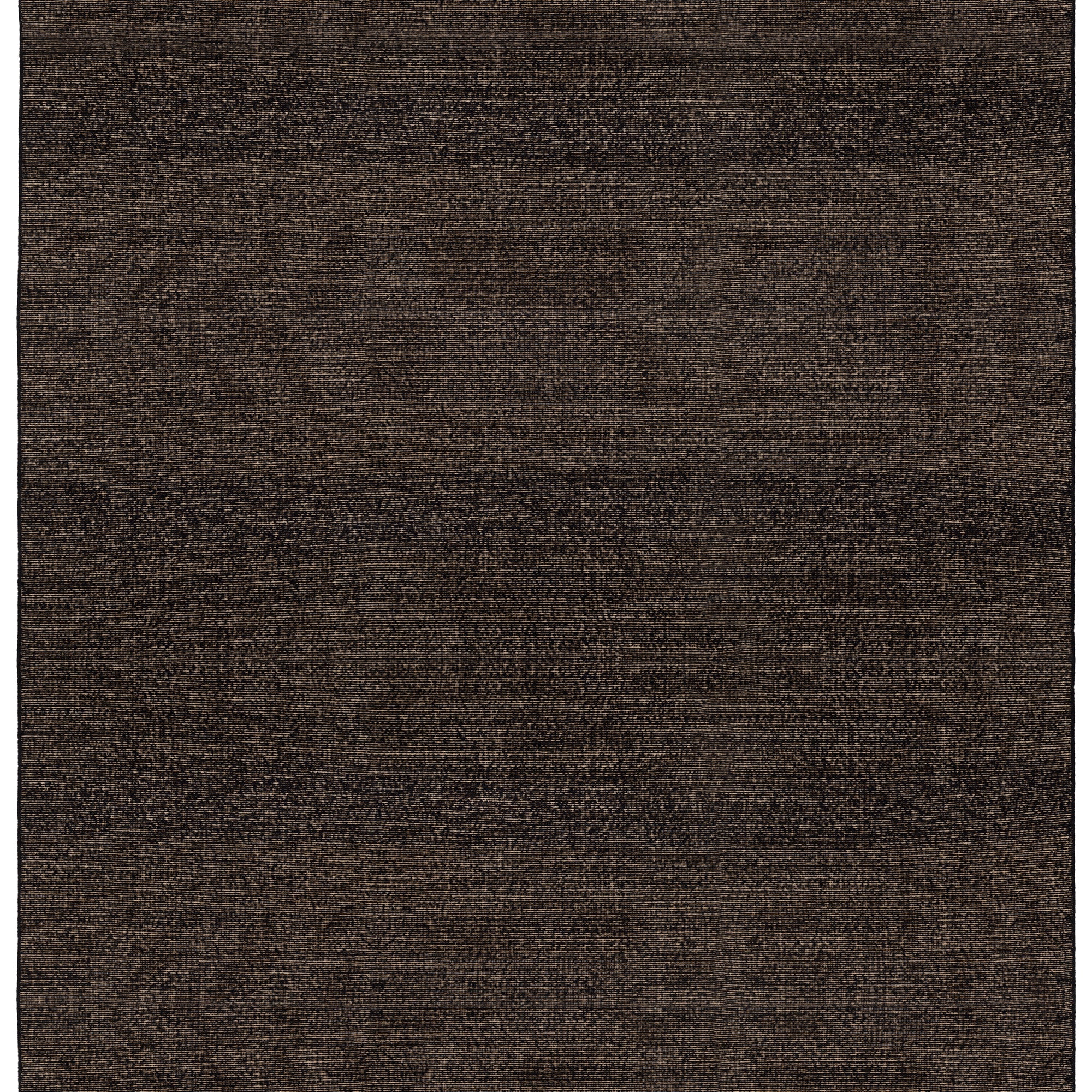 Full Size Penta Rug in Night Fall, a subtle striated pattern in black and taupe. 
