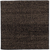 Detail of the Penta Rug in Night Fall, a subtle striated pattern in black and taupe. 