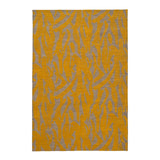Capri Rug with a large abstract design shades of yellow over varied stried lighter neutral color background
