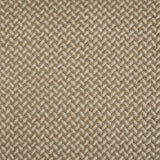Wool broadloom carpet swatch in a herringbone pattern in shades of alternating tan and brown.