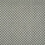 Wool broadloom carpet swatch in a herringbone pattern in shades of alternating dark and light gray.