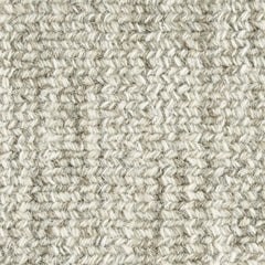 Wool broadloom carpet swatch in a chunky fiber weave mottled gray-green and cream.
