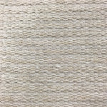 Wool broadloom carpet swatch in a large-scale weave texture in a mottled cream color.