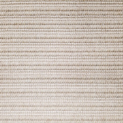 Wool broadloom carpet swatch in a textured stripe weave in a cream colorway.