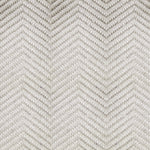 Wool broadloom carpet swatch in a dimensional chevron weave in a cream colorway.