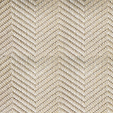 Wool broadloom carpet swatch in a dimensional chevron weave in a light gold colorway.