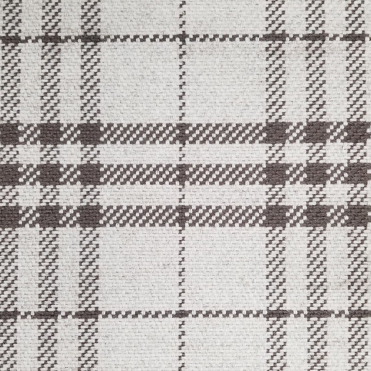 Wool broadloom carpet swatch in a gray and cream plaid pattern.