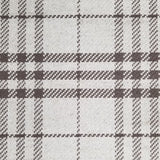 Wool broadloom carpet swatch in a gray and cream plaid pattern.