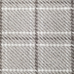 Wool broadloom carpet swatch in houndstooth plaid in shades of gray and white.