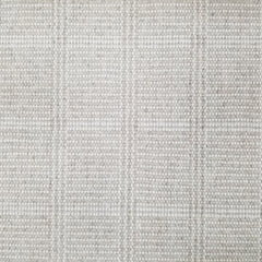 Wool broadloom carpet swatch in a plaid print in shades of light gray and cream.