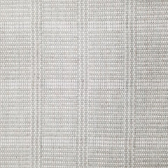 Wool broadloom carpet swatch in a plaid print in shades of light olive, gray and cream.