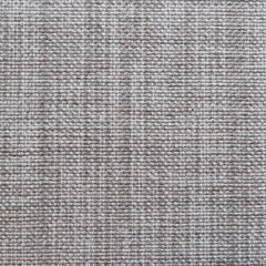 Linen broadloom carpet swatch in a woven mottled check pattern in cream and gray.
