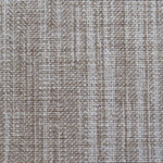 Linen broadloom carpet swatch in a woven mottled check pattern in cream and taupe.