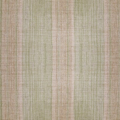 Linen broadloom carpet swatch in a woven stripe pattern in light green and sand.