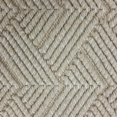Wool broadloom carpet swatch in a high-pile chevron weave in tan.