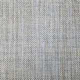 Wool broadloom carpet swatch in a checked woven pattern in blue, cream and tan.