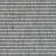 Outdoor broadloom carpet swatch in a dotted stripe pattern in navy on a mottled blue-gray field.
