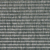 Outdoor broadloom carpet swatch in a dotted stripe pattern in charcoal on a mottled blue-gray field.