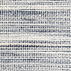 Wool-polyester broadloom carpet swatch in a multicolor navy and white weave.