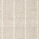 Wool broadloom carpet swatch in a herringbone stripe in beige and cream.
