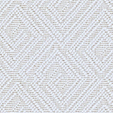 Wool broadloom carpet swatch in a geometric diamond print in white.