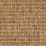 Outdoor broadloom carpet swatch in a textured stripe in bronze and cream.