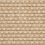 Outdoor broadloom carpet swatch in a textured stripe in tan and cream.