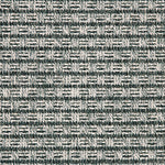 Outdoor broadloom carpet swatch in a textured stripe in gray and charcoal.