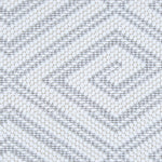 Wool broadloom carpet swatch in a geometric diamond weave in cream with light gray accents.