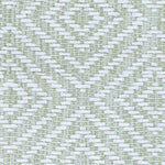 Wool broadloom carpet swatch in a woven geometric diamond print in sage and cream.