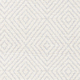 Wool broadloom carpet swatch in a graduated diamond print in light blue on a cream field.
