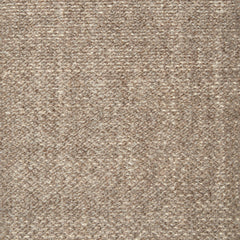 Woven broadloom carpet swatch in a mottled brown and cream bouclé.