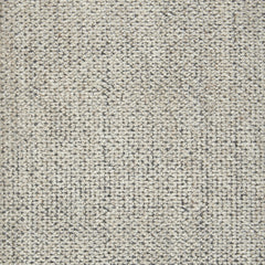 Woven broadloom carpet swatch in a mottled silver and gray bouclé.