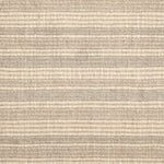 Wool broadloom carpet swatch in a ribbed stripe weave in cream and tan.