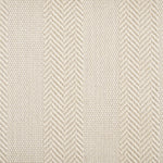 Wool-blend broadloom carpet swatch in a woven stripe pattern in tan and cream.