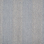 Wool-blend broadloom carpet swatch in a woven stripe pattern in cream and navy.