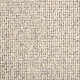 Wool broadloom carpet swatch in a textured high-pile weave in mottled tan and sage.