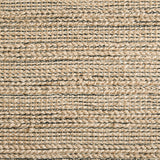 Jute broadloom carpet swatch in a flatweave in a natural shade.
