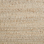 Jute broadloom carpet swatch in a flatweave in a cream shade.
