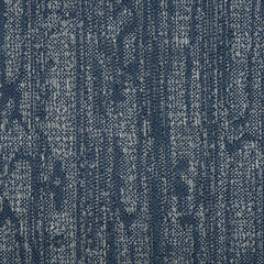 Wool-blend broadloom carpet swatch in a dimensional treetrunk weave pattern in navy and cream.