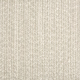 Outdoor broadloom carpet swatch in a chunky ribbed weave in mottled cream and silver.