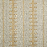 Wool broadloom carpet swatch in a ticked stripe weave in light yellow and cream.