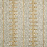 Wool broadloom carpet swatch in a ticked stripe weave in light yellow and cream.